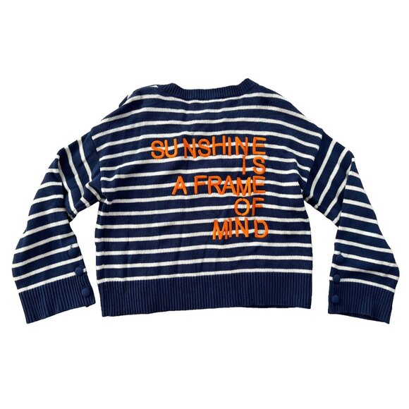 Kerri Rosenthal Sunshine is a Frame of Mind Stripe Sweater Blue / White ( L ) - Picture 2 of 3